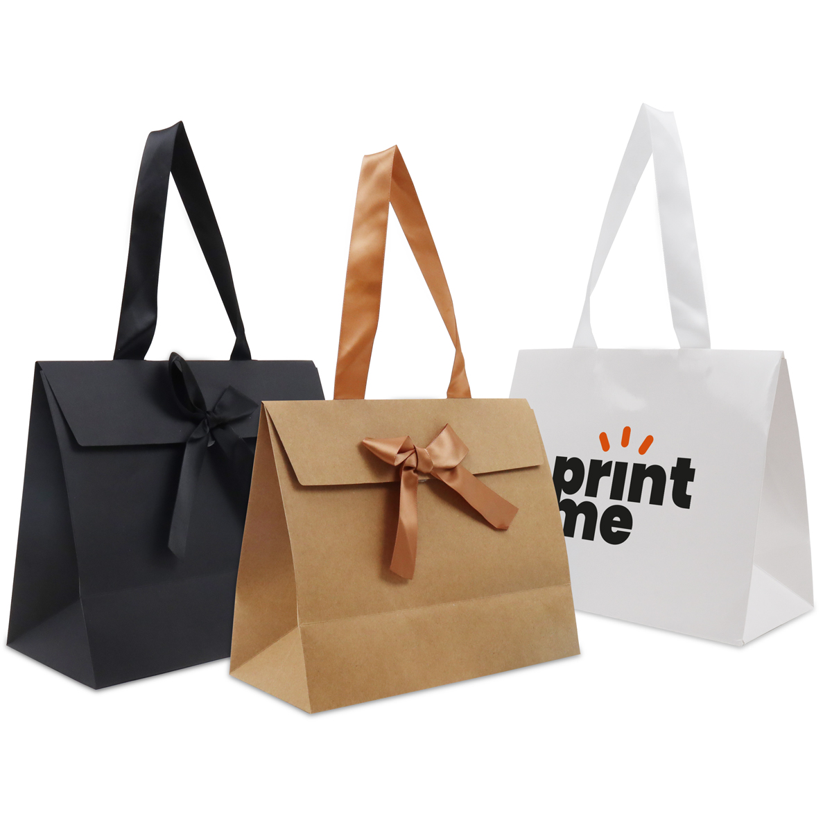 Paper gift bags with a bow 
