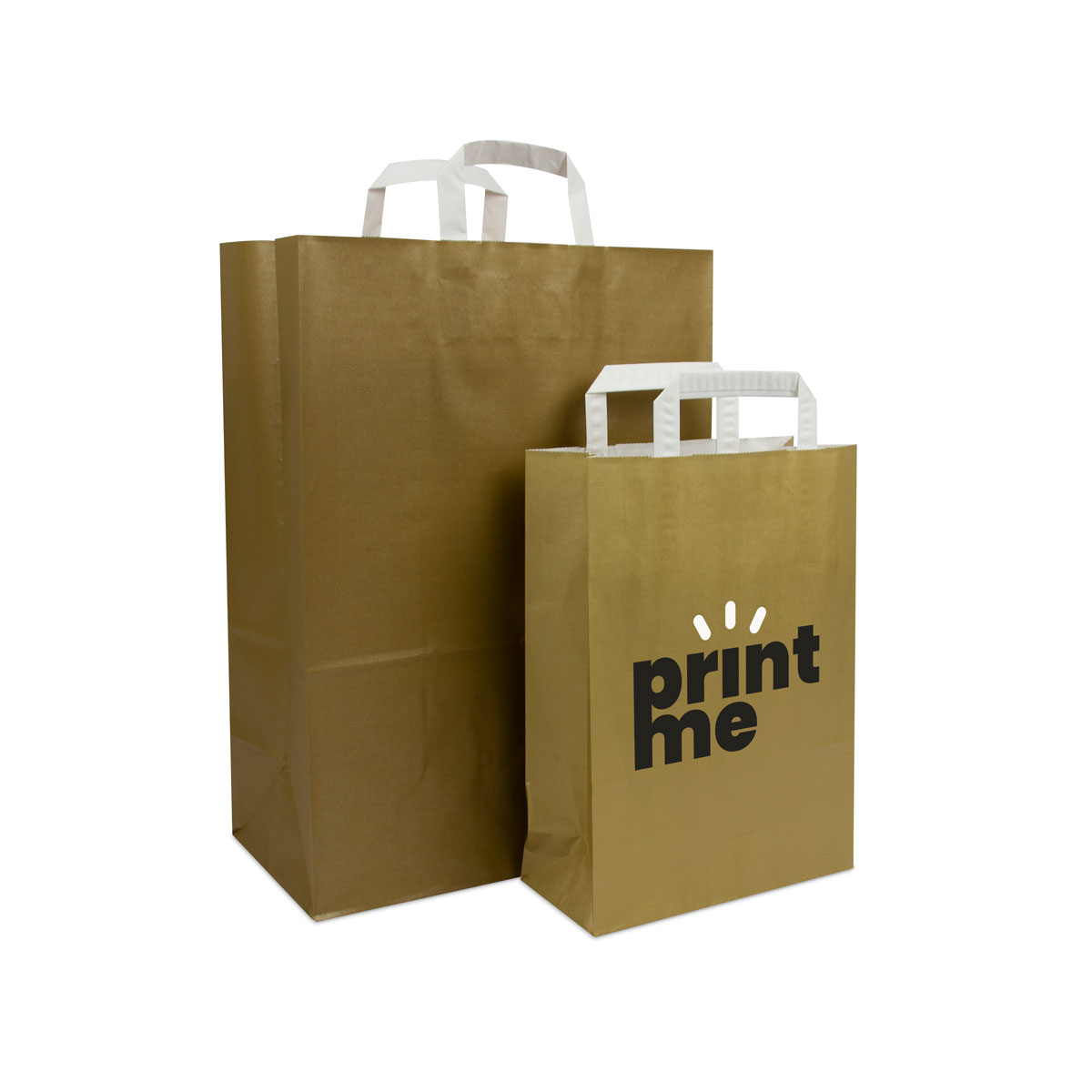 Budget paper bags with flat paper handles