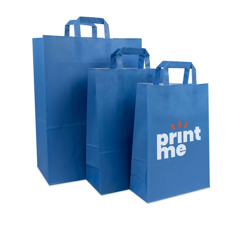 Budget paper bags with flat paper handles