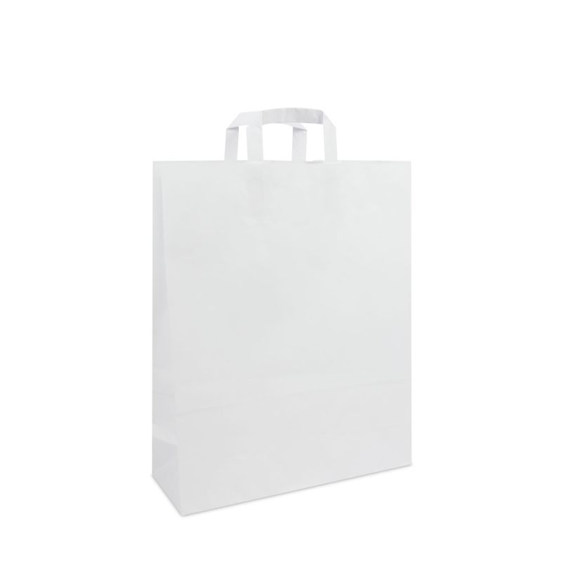 Budget paper bags with flat paper handles