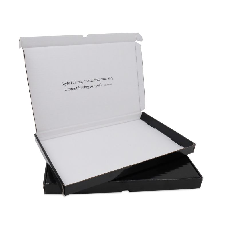 Glossy shipping boxes with quote