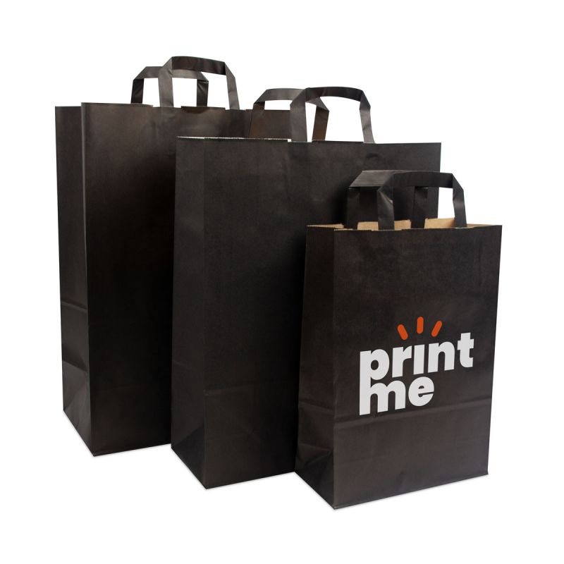 Budget paper bags with flat paper handles