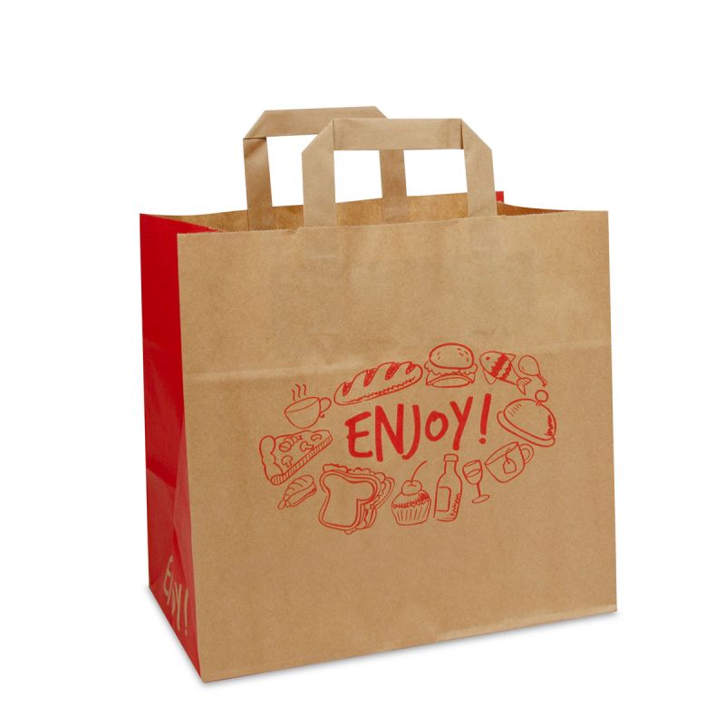 Sacs traiteur en papier kraft – Enjoy brun 